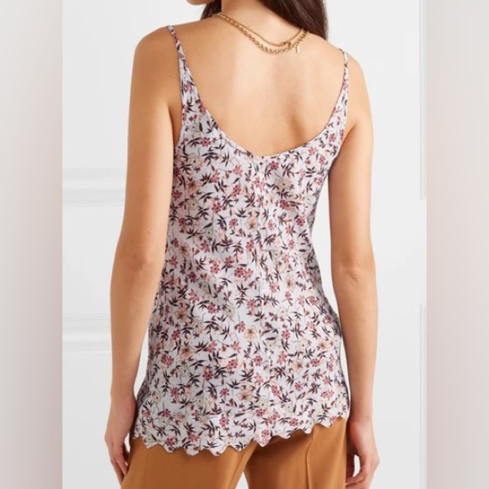 ✨ NWT CHLOE v neck lace bodice cami strap floral print viscose top - Picture 4 of 6